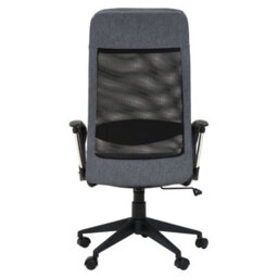 Orsina Comfortable Black Mesh And Grey Fabric Home Office Chair, Ergonomic Work From Home Chair, Movable Sleek Chair - thumbnail 5
