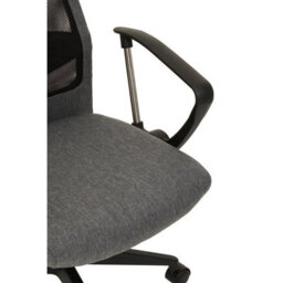 Orsina Comfortable Black Mesh And Grey Fabric Home Office Chair, Ergonomic Work From Home Chair, Movable Sleek Chair - thumbnail 6