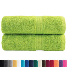 Berkfield Premium Guest Towels Solund 2 Pcs Apple Green 30X50 Cm 600 Gsm - thumbnail 2