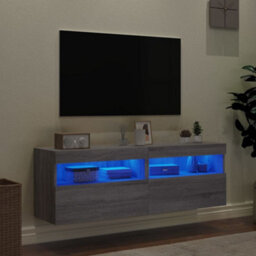 Berkfield Tv Wall Cabinets With Led Lights 2 Pcs Grey Sonoma 60X30X40 Cm - thumbnail 4