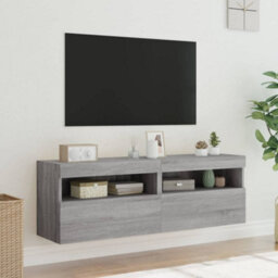 Berkfield Tv Wall Cabinets With Led Lights 2 Pcs Grey Sonoma 60X30X40 Cm - thumbnail 5