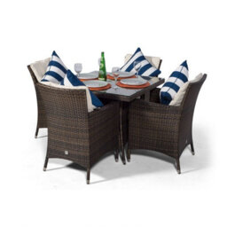 That's Furniture Savannah Square 4 Seater Rattan Patio Dining Set - Brown - thumbnail 7
