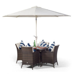 That's Furniture Savannah Square 4 Seater Rattan Patio Dining Set - Brown - thumbnail 5