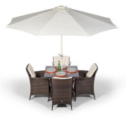 That's Furniture Savannah Square 4 Seater Rattan Patio Dining Set - Brown - thumbnail 4