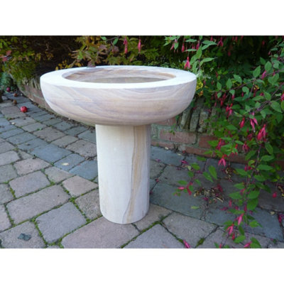 Buttercup Farm Rainbow Sandstone Dundee Bird Bath - 45Cm Dia X 62Cm H