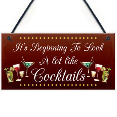 Red Ocean Funny Christmas Sign For Home Bar Man Cave Bar Sign Gin Gifts - image 1
