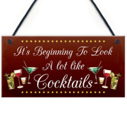 Red Ocean Funny Christmas Sign For Home Bar Man Cave Bar Sign Gin Gifts - thumbnail 1