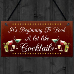 Red Ocean Funny Christmas Sign For Home Bar Man Cave Bar Sign Gin Gifts - thumbnail 4