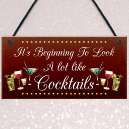 Red Ocean Funny Christmas Sign For Home Bar Man Cave Bar Sign Gin Gifts - thumbnail 3