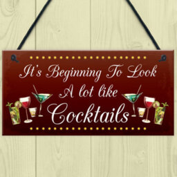 Red Ocean Funny Christmas Sign For Home Bar Man Cave Bar Sign Gin Gifts - thumbnail 2