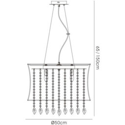 Luminosa Lighting Luminosa Niki Pendant 4 Light E14 Black Shade Polished Chrome/smoked Crystal - thumbnail 3