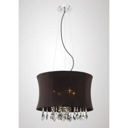 Luminosa Lighting Luminosa Niki Pendant 4 Light E14 Black Shade Polished Chrome/smoked Crystal - thumbnail 2