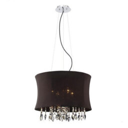 Luminosa Lighting Luminosa Niki Pendant 4 Light E14 Black Shade Polished Chrome/smoked Crystal - thumbnail 1