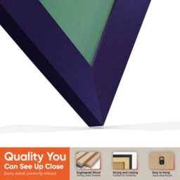 "AK Frames 25X17"" Purple Modern Vinyl Record Frame With Emerald Mount For 12 Inch Lp Cover & Disc - Overlapped Design" - thumbnail 3