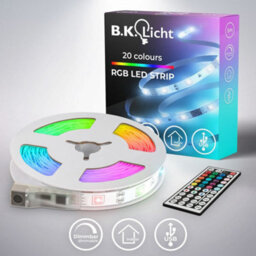 B.k.licht 5M Rgb Led Strip Light Tape Usb Remote Control Colour Changing Tv Gaming - thumbnail 2