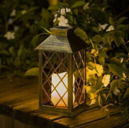 Solar Powered Led Lantern Light Hanging Waterproof Garden Candle Lamp Outdoor - thumbnail 1