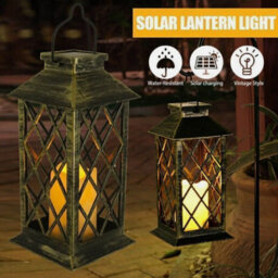 Solar Powered Led Lantern Light Hanging Waterproof Garden Candle Lamp Outdoor - thumbnail 4