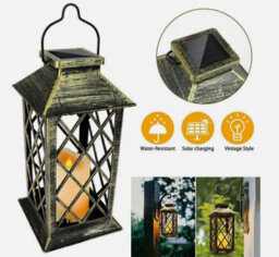 Solar Powered Led Lantern Light Hanging Waterproof Garden Candle Lamp Outdoor - thumbnail 2