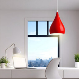 Ledsone Modern Industrial Teardrop Hanging Ceiling Light Red Pendant Lamp, Eyeball Design Modern Light Shades E27 Lamp Red - thumbnail 6