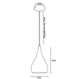 Ledsone Modern Industrial Teardrop Hanging Ceiling Light Red Pendant Lamp, Eyeball Design Modern Light Shades E27 Lamp Red - thumbnail 2