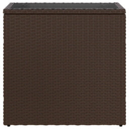 Walplus Garden Side Table With Glass Top Brown 58X27.5X55 Cm Poly Rattan - thumbnail 5