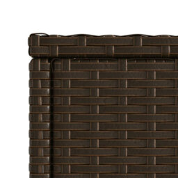 Walplus Garden Side Table With Glass Top Brown 58X27.5X55 Cm Poly Rattan - thumbnail 9