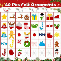 Amorly Diy Felt Christmas Tree For Toddlers, 100Cm Kit With 40 Ornaments 5M Light String, Interactive Wall Hanging Xmas Home Decoration - thumbnail 3