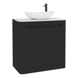 Royal Bathrooms Venice 800mm Matt Nocturne Black Freestanding Bathroom Countertop Vanity Unit 2 Door With Cesar Basin - thumbnail 7