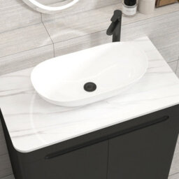 Royal Bathrooms Venice 800mm Matt Nocturne Black Freestanding Bathroom Countertop Vanity Unit 2 Door With Cesar Basin - thumbnail 6