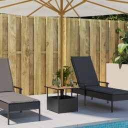 Berkfield Garden Table With Parasol Hole Black 55X55X46.5 Cm Poly Rattan - thumbnail 3