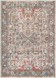 Livabliss Ankara-Vintage Grey Red Traditional Boho Living Dining Bedroom Rug 120 X 170 Cm Easy Care, Non Shedding - thumbnail 1