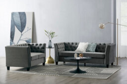 Home Detail Chelsea Velvet Fabric 2 Seater Sofa, Light Grey - thumbnail 8