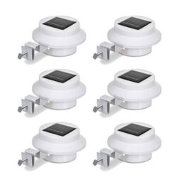 Taylor & Brown 6 X Solar Led Fence Gutter Lights, Super Bright, Weather-Resistant, No Wiring, Home & Garden Décor (White)