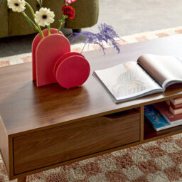 Sweeek - Vintage Coffee Table In Walnut Wood Nepal Walnut 110X59X39 Cm - thumbnail 5
