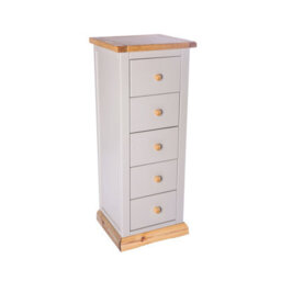 Cabinet Bits Bomporto 5 Drawer Narrow Chest Of Drawers Wood Knob - thumbnail 2