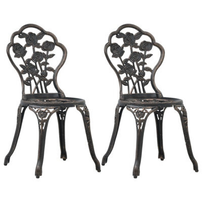 Berkfield Bistro Chairs 2 Pcs Bronze Cast Aluminium - image 1