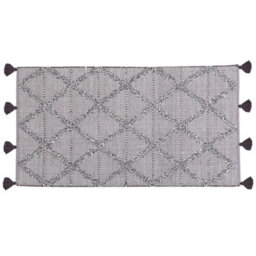 Beliani Oriental Geometric Tassel Rug Brown 80 X 150 Cm, 100% Cotton - thumbnail 1