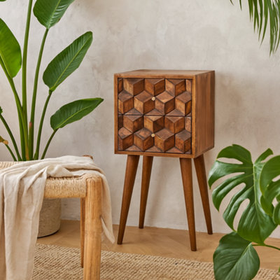 Wyld Haus Olbia Mini Chestnut Mango Wood 2-Drawer Bedside Table - image 1