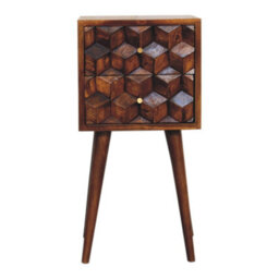 Wyld Haus Olbia Mini Chestnut Mango Wood 2-Drawer Bedside Table - thumbnail 3