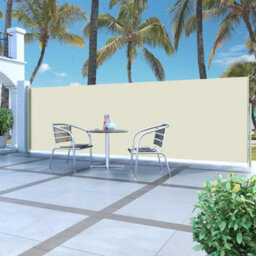 Walplus Retractable Side Awning Garden Sun Shade Canopy Gazebo For Back Door, Porch, Patio 160 X 500 Cm Cream - thumbnail 1