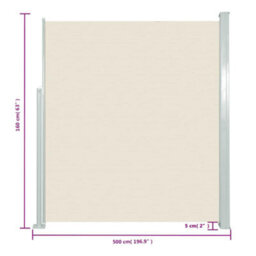 Walplus Retractable Side Awning Garden Sun Shade Canopy Gazebo For Back Door, Porch, Patio 160 X 500 Cm Cream - thumbnail 5