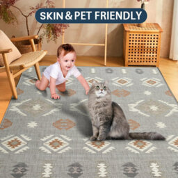 Ameha Modern Printed Rug Bedroom Living Room Area Carpet Non Slip Dining Room Rug (Nova, 120X170 Cm) - thumbnail 9