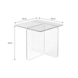 Sweeek - Square Coffee Table Tempered Glass Amber 50X50X46 Cm - Glintz - thumbnail 5
