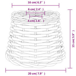 Walplus Ceiling Lamp Shade Brown 20X15 Cm Wicker - thumbnail 6