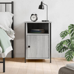 Berkfield Bedside Cabinet Grey Sonoma 40X42X60 Cm Engineered Wood - thumbnail 1