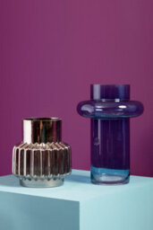Orsina Cabrina Large Blue Glass Vase - thumbnail 3