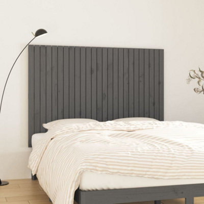 Berkfield Wall Headboard Grey 159.5X3X110 Cm Solid Wood Pine - image 1