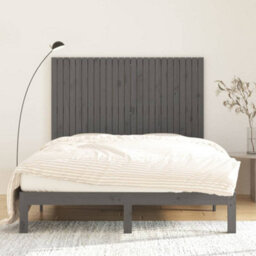Berkfield Wall Headboard Grey 159.5X3X110 Cm Solid Wood Pine - thumbnail 3