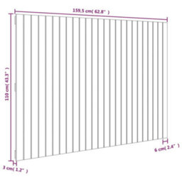 Berkfield Wall Headboard Grey 159.5X3X110 Cm Solid Wood Pine - thumbnail 8