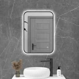 Royal Bathrooms Luton 500 X 700mm Black Backlit Framed Led Illuminated Rectangular Bathroom Mirror With Touch Sensor & Anti-Fog - thumbnail 8